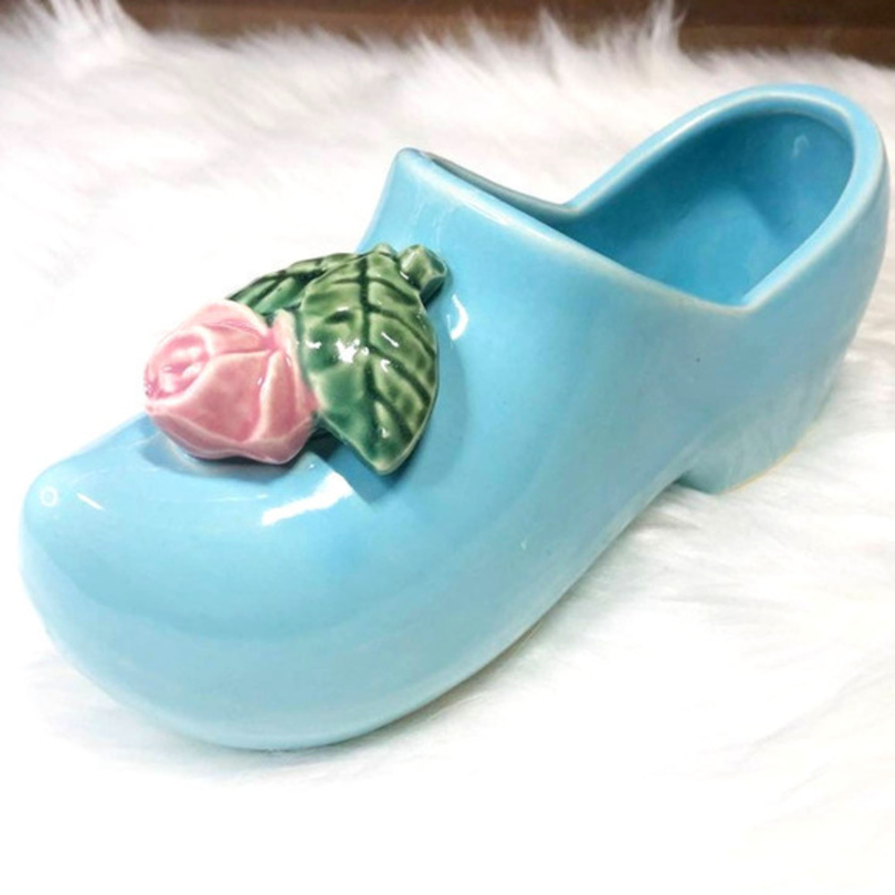 Vintage McCoy Pottery Blue Dutch Shoe Planter